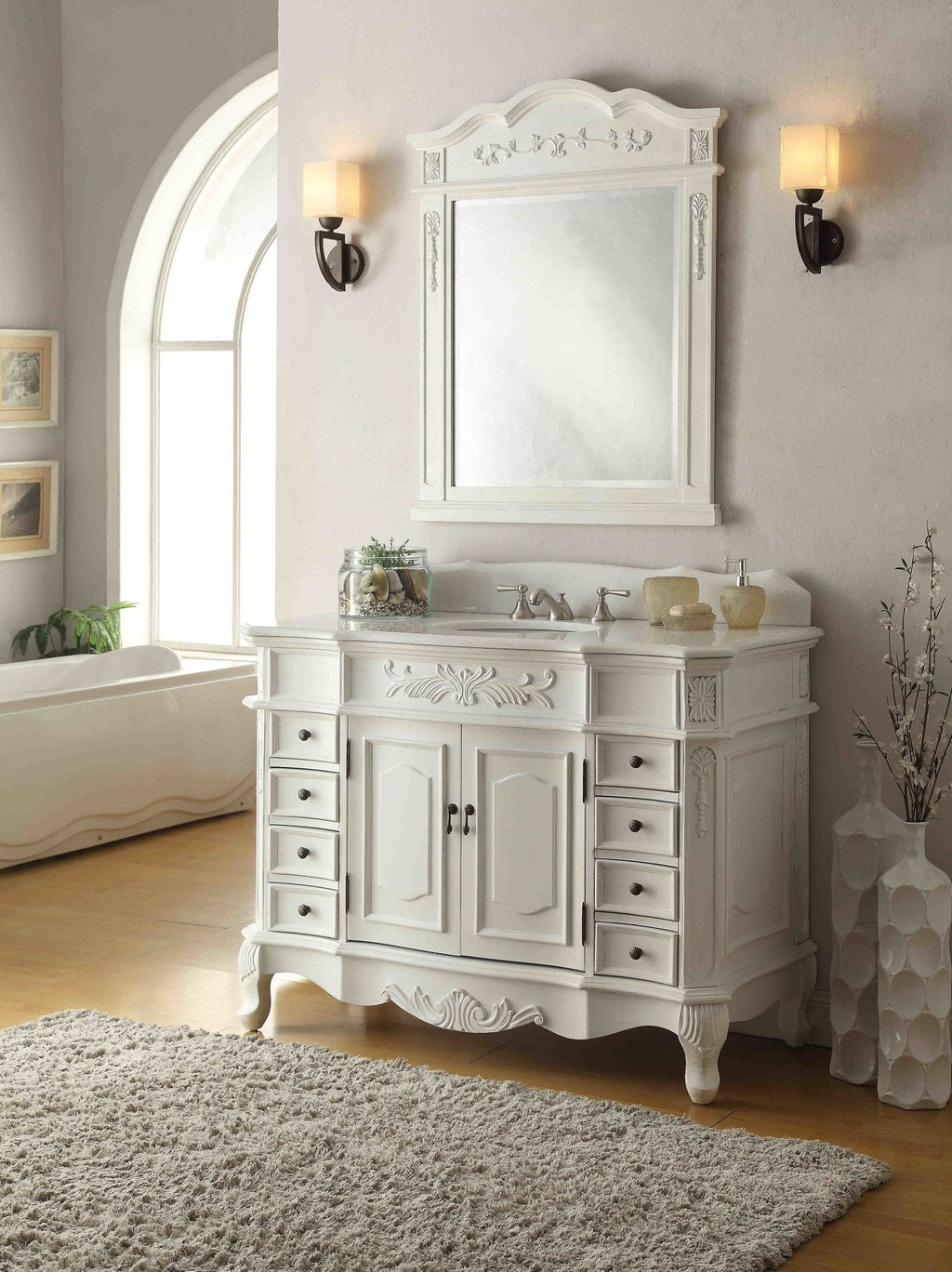 42" Benton Collection Classic style antique white Morton Bathroom Sink Vanity