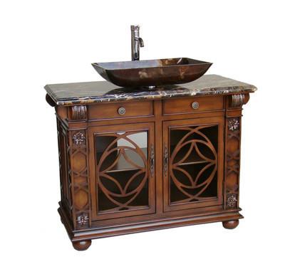 42" Benton Collection Italian Portoro Marble Top Vigo Bathroom Sink Vanity