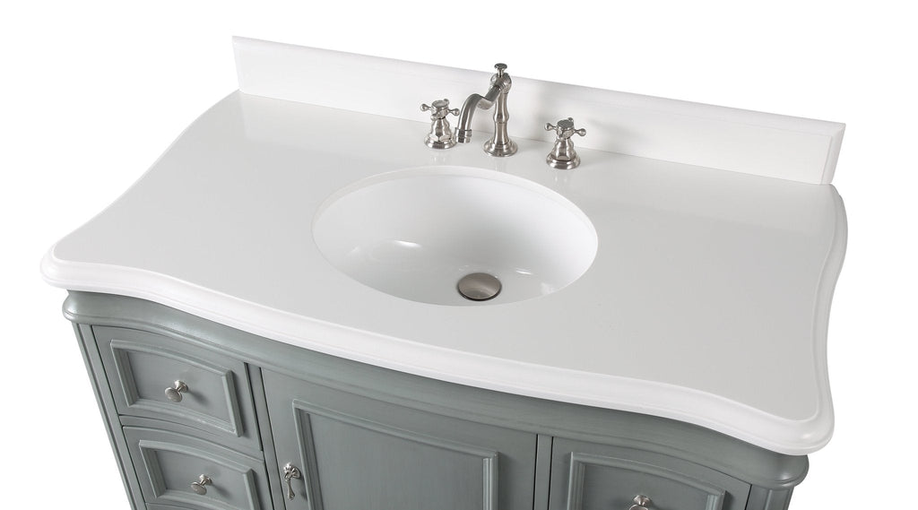 42" Benton Collection Modern Style Sesto Grey Bathroom Vanity