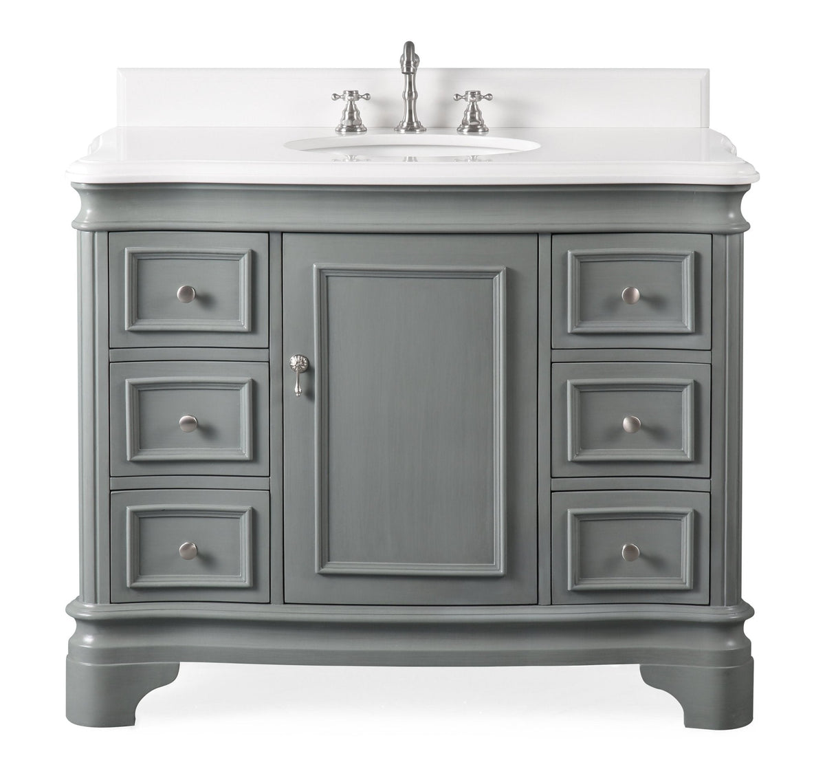 42" Benton Collection Modern Style Sesto Grey Bathroom Vanity