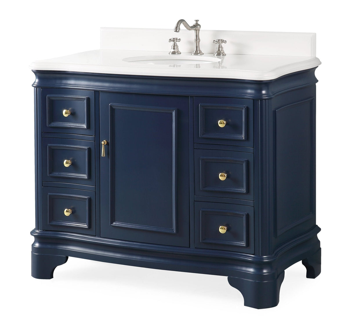 42" Benton Collection Sesto Navy Blue Bathroom Vanity
