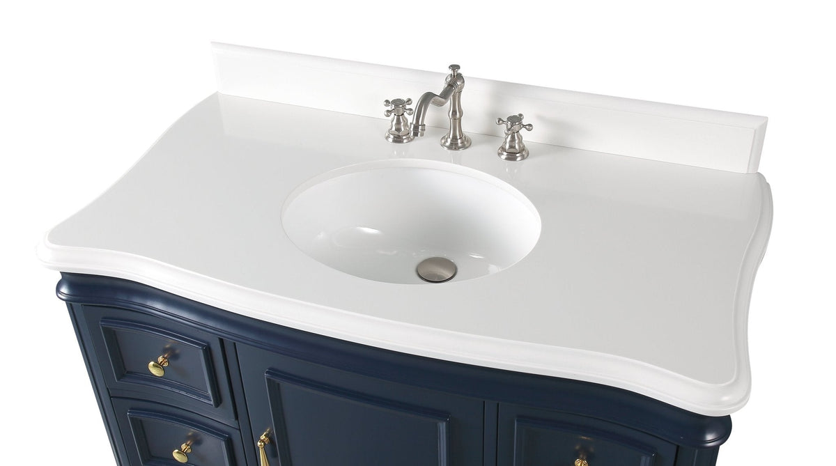 42" Benton Collection Sesto Navy Blue Bathroom Vanity