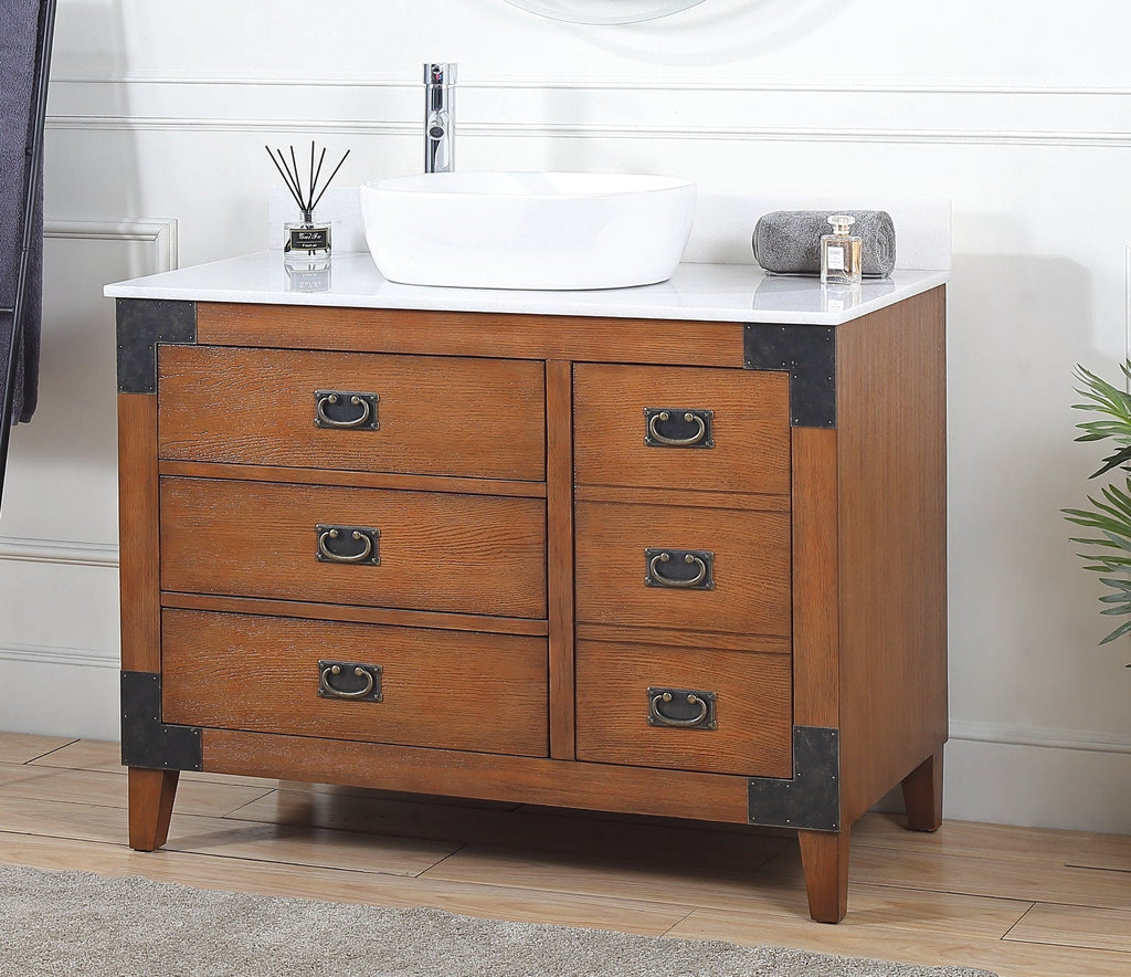 42" Benton Collection Vessel Sink Traditional Style Bathroom Vanity Akira