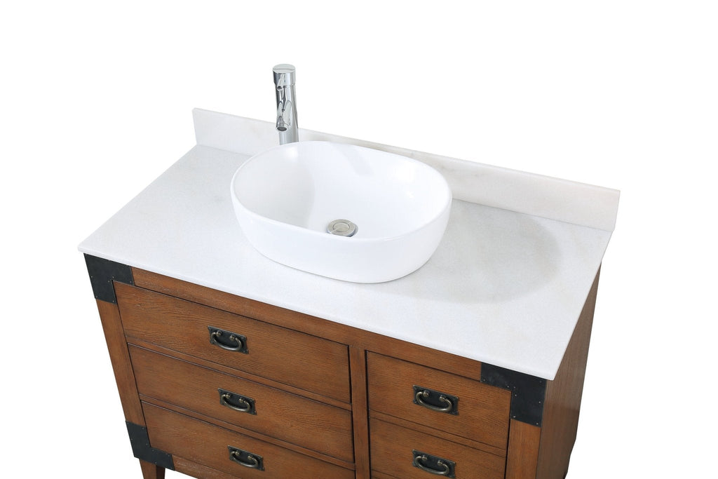 42" Benton Collection Vessel Sink Traditional Style Bathroom Vanity Akira