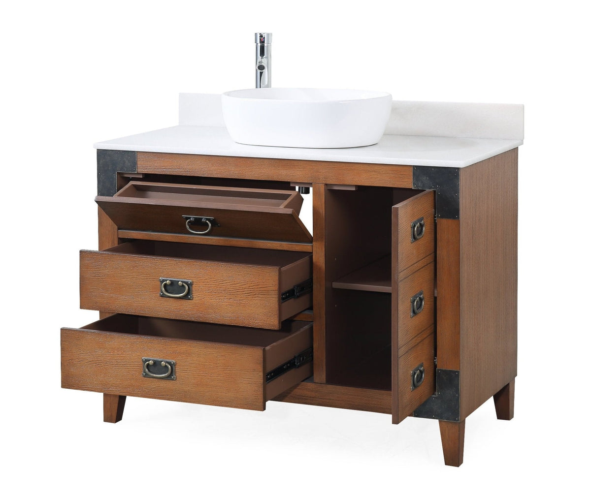 42" Benton Collection Vessel Sink Traditional Style Bathroom Vanity Akira