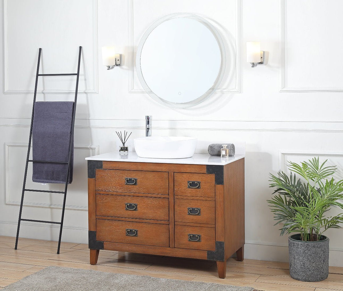 42" Benton Collection Vessel Sink Traditional Style Bathroom Vanity Akira