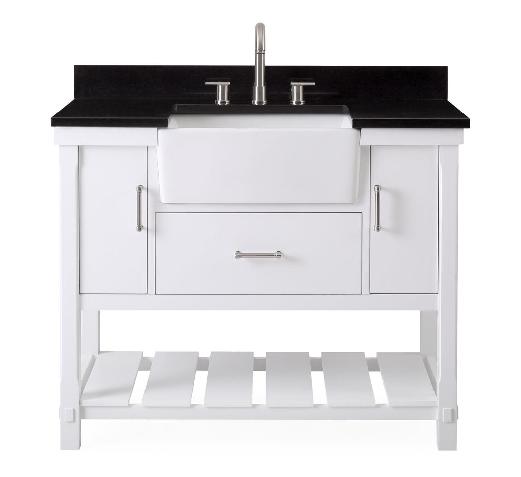 42-Inches Kendia Farmhouse Sink Bathroom Vanity - GD-7042-WT42-GT - Chans Furniture
