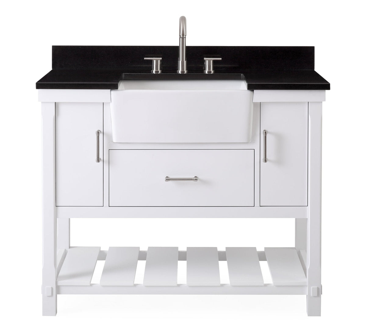 42-Inches Kendia Farmhouse Sink Bathroom Vanity - GD-7042-WT42-GT - Chans Furniture