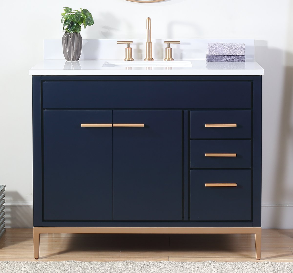 42" Tennant Brand Beatrice Navy Blue Modern Bathroom Sink Vanity
