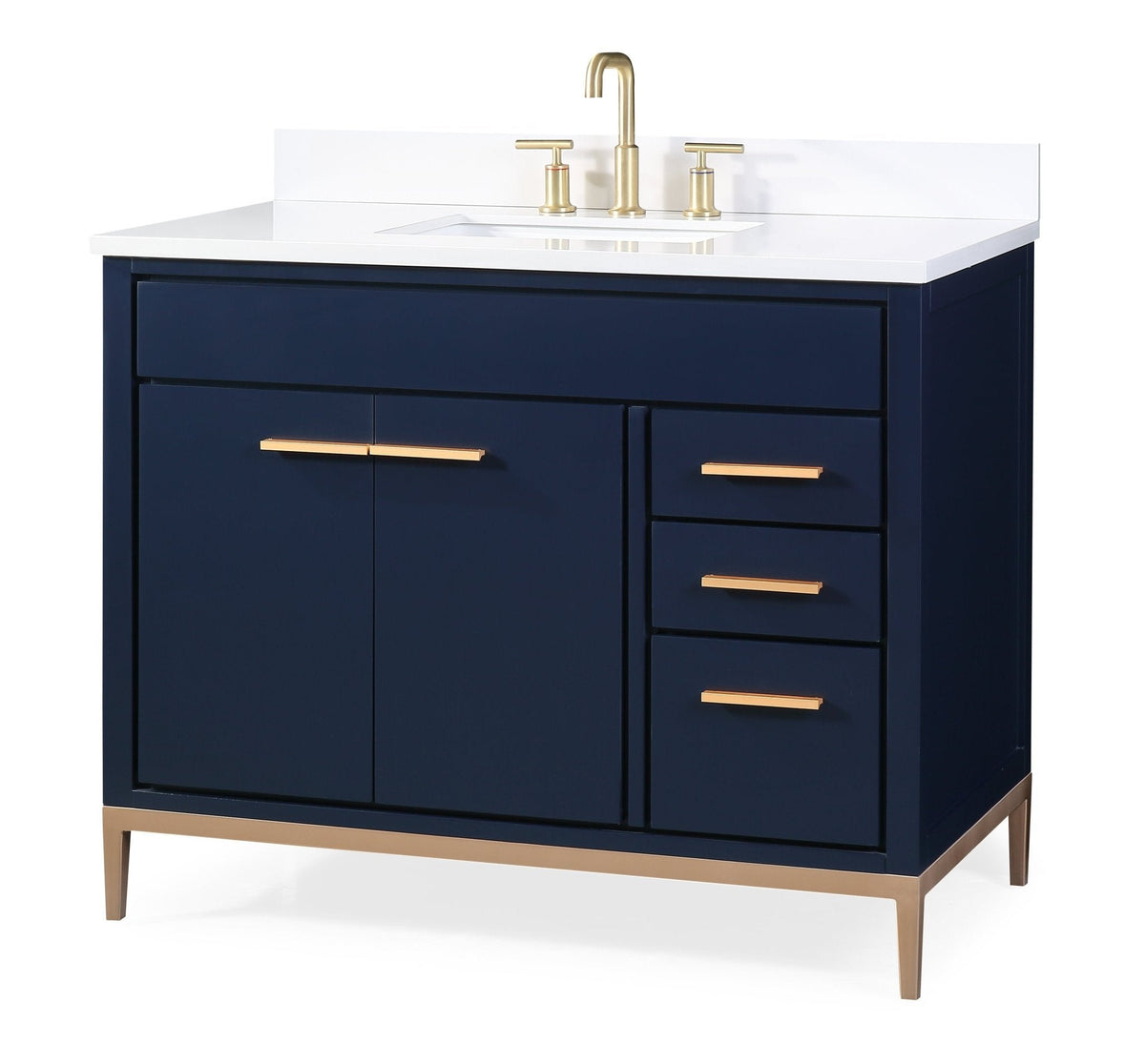 42" Tennant Brand Beatrice Navy Blue Modern Bathroom Sink Vanity