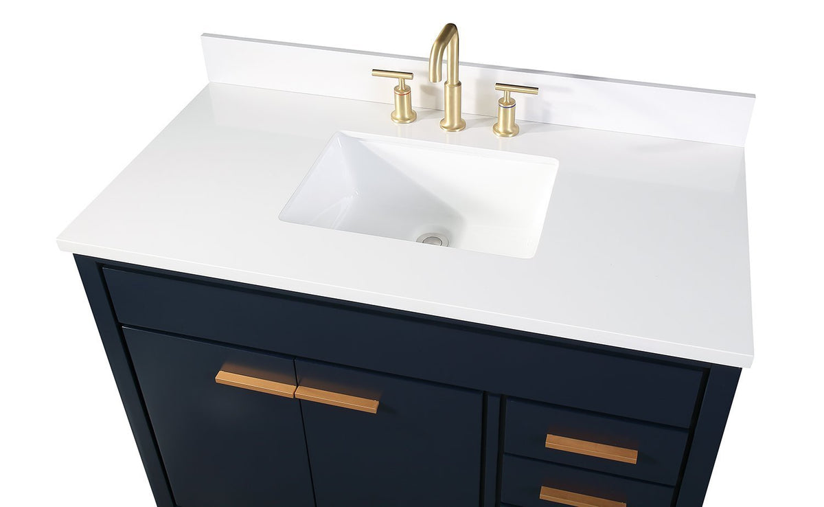 42" Tennant Brand Beatrice Navy Blue Modern Bathroom Sink Vanity