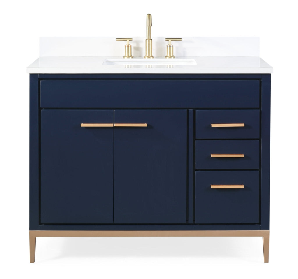 42" Tennant Brand Beatrice Navy Blue Modern Bathroom Sink Vanity