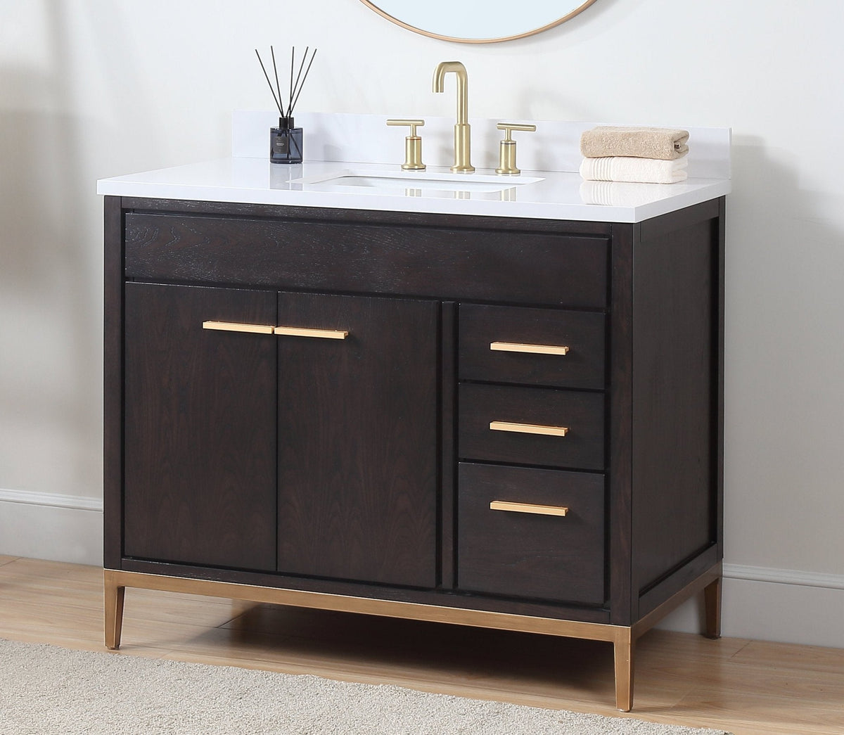 42" Tennant Brand Modern Style Beatrice Bathroom Sink Vanity Wenge Finish