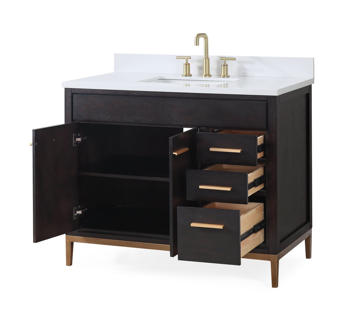 42" Tennant Brand Modern Style Beatrice Bathroom Sink Vanity Wenge Finish