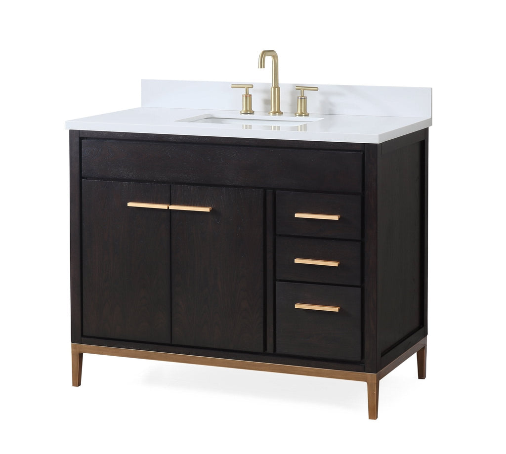 42" Tennant Brand Modern Style Beatrice Bathroom Sink Vanity Wenge Finish