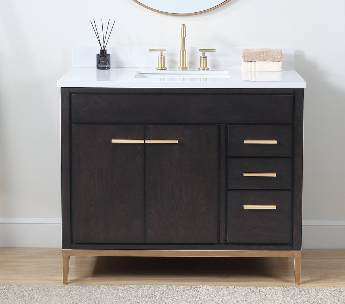 42" Tennant Brand Modern Style Beatrice Bathroom Sink Vanity Wenge Finish
