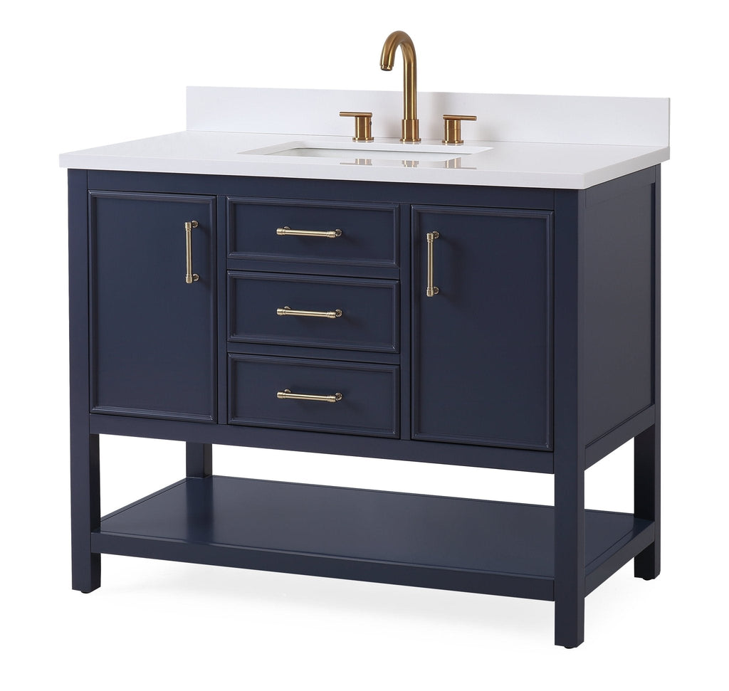 42" Tennant Brand Navy Blue Single Sink Bathroom Vanity - Felton