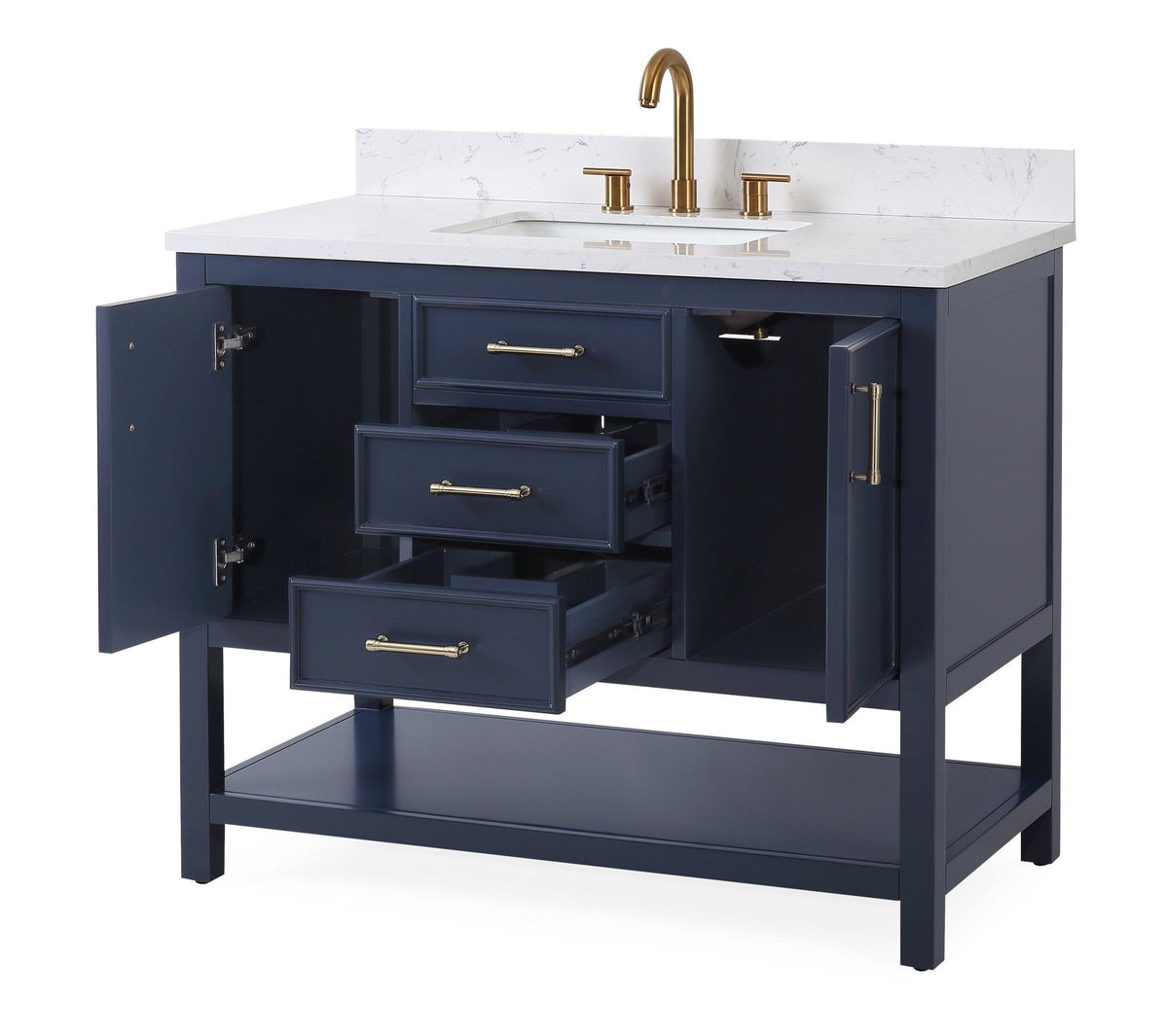 42" Tennant Brand Navy Blue Single Sink Bathroom Vanity - Felton