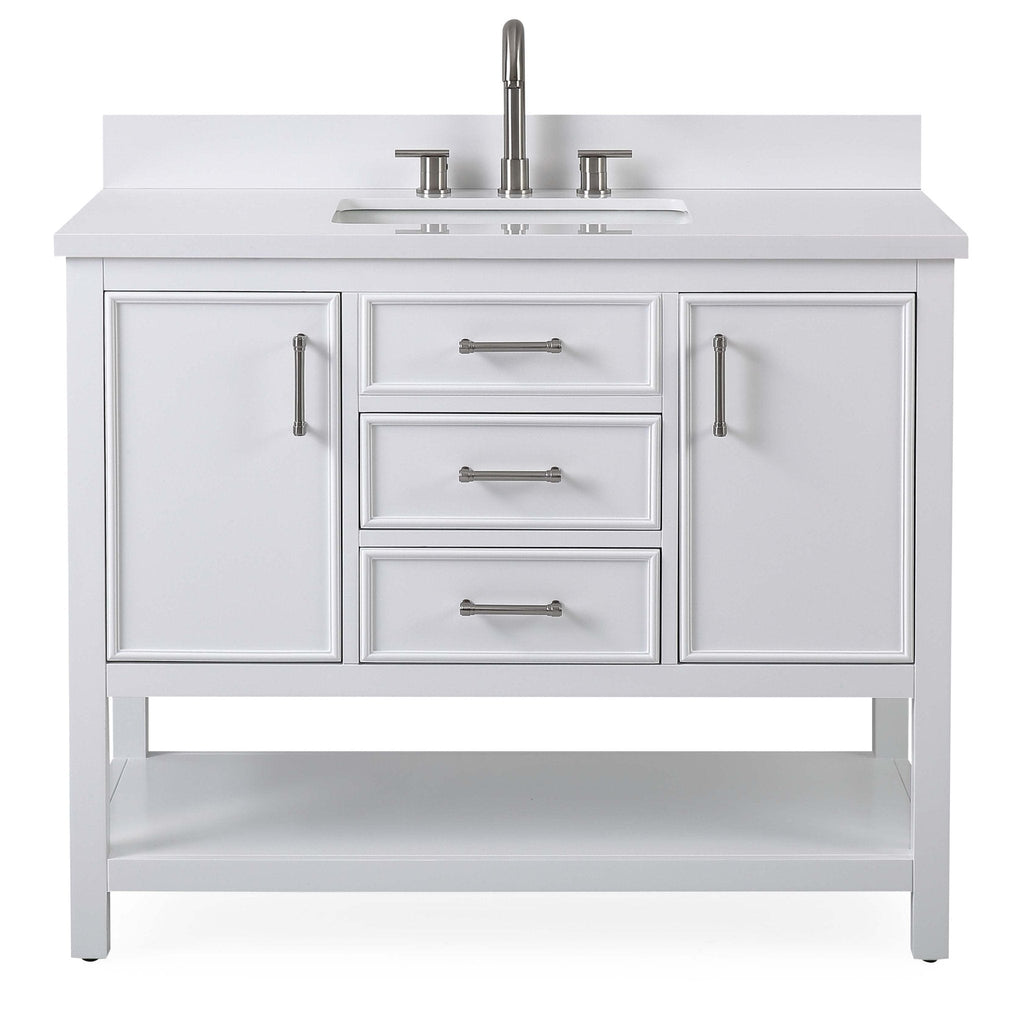 42" Tennant Brand White Single Sink Bathroom Vanity - Felton