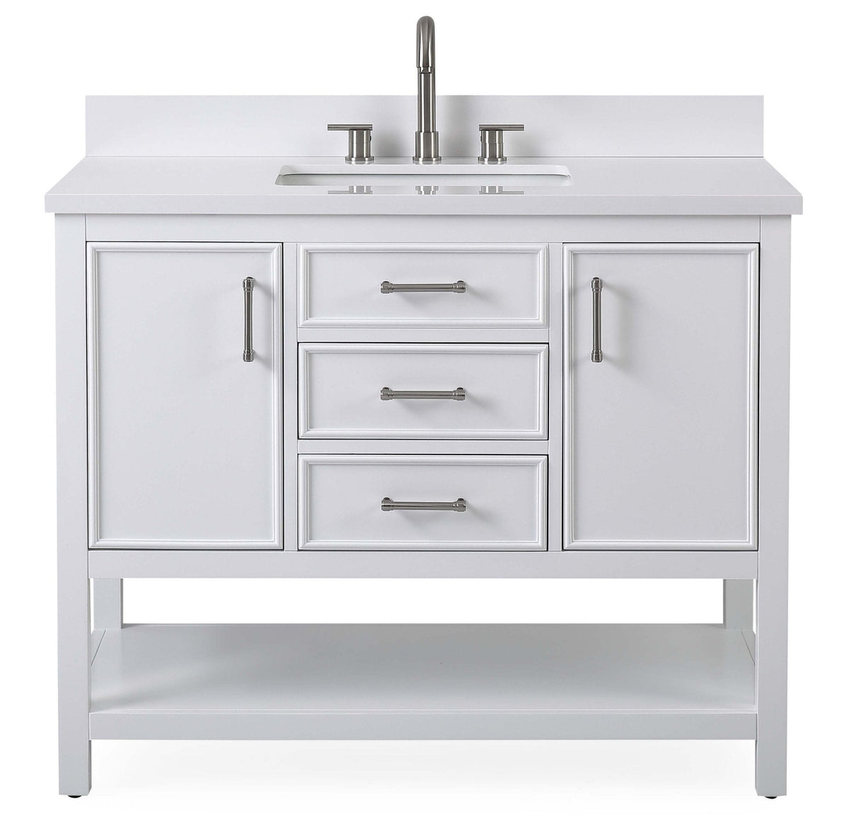 42" Tennant Brand White Single Sink Bathroom Vanity - Felton