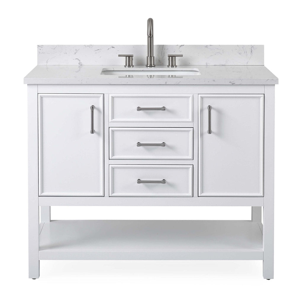 42" Tennant Brand White Single Sink Bathroom Vanity - Felton