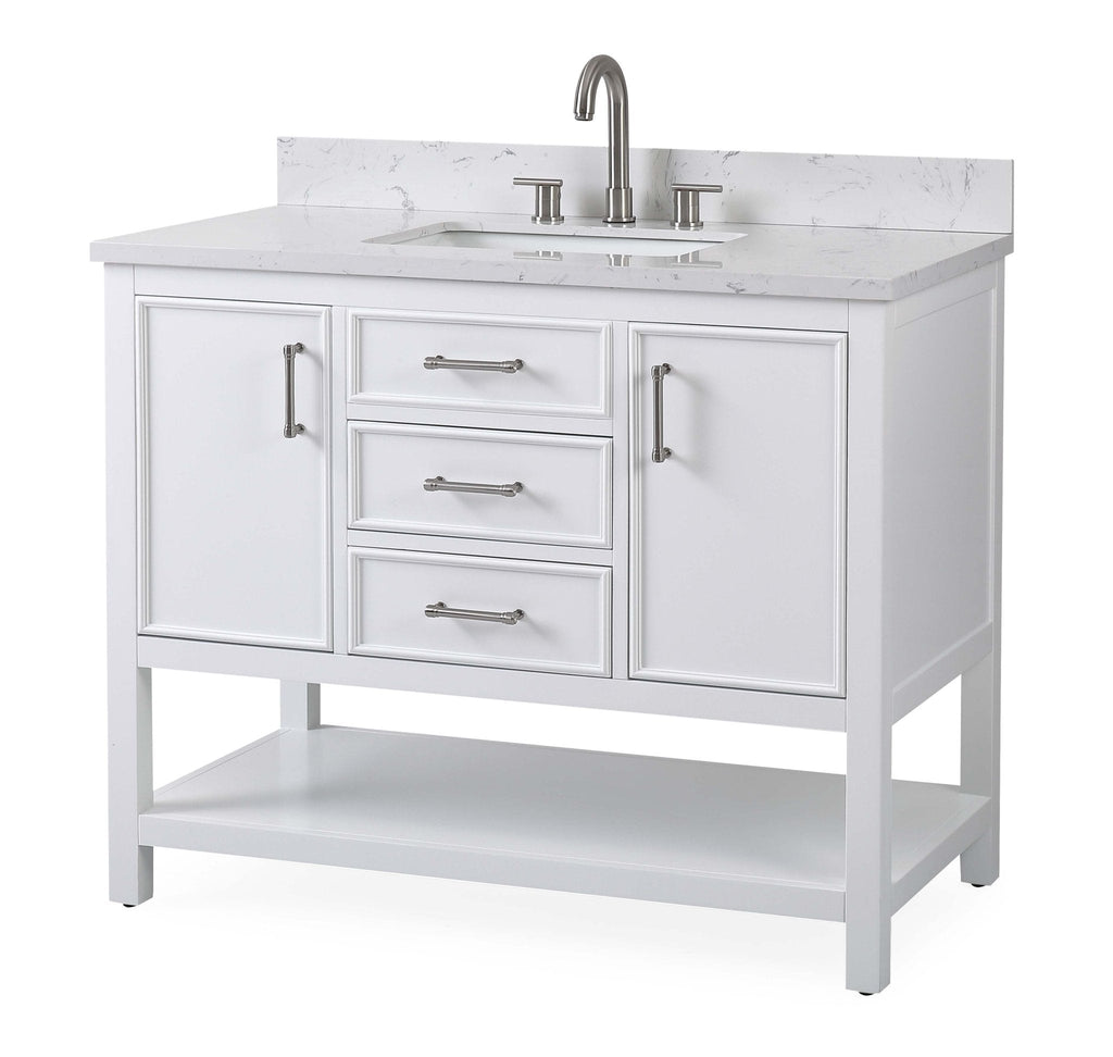 42" Tennant Brand White Single Sink Bathroom Vanity - Felton