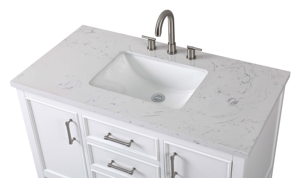 42" Tennant Brand White Single Sink Bathroom Vanity - Felton