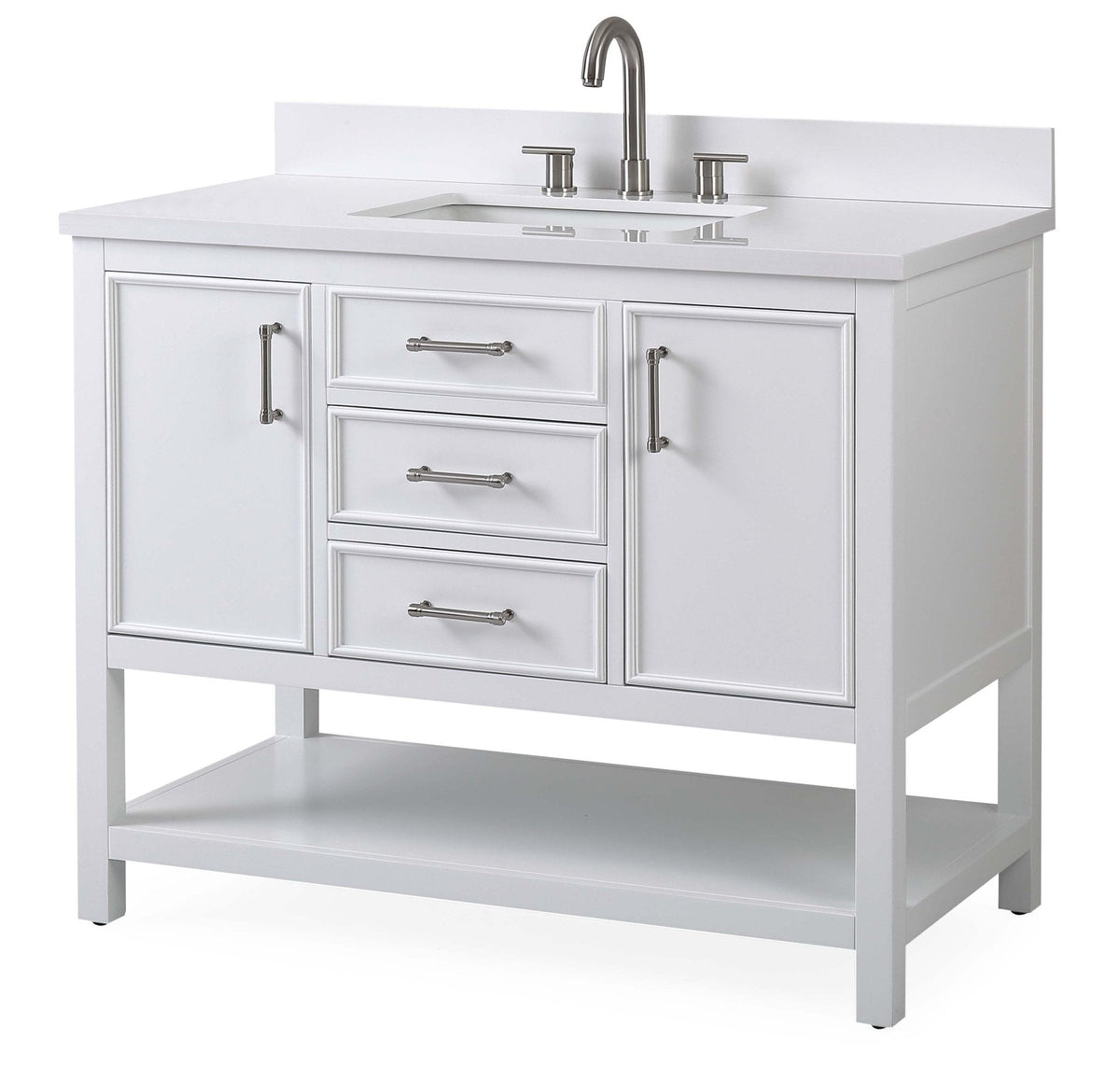 42" Tennant Brand White Single Sink Bathroom Vanity - Felton