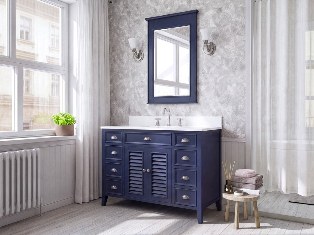 46" Benton Collection Navy Blue Zapate Bathroom Sink Vanity