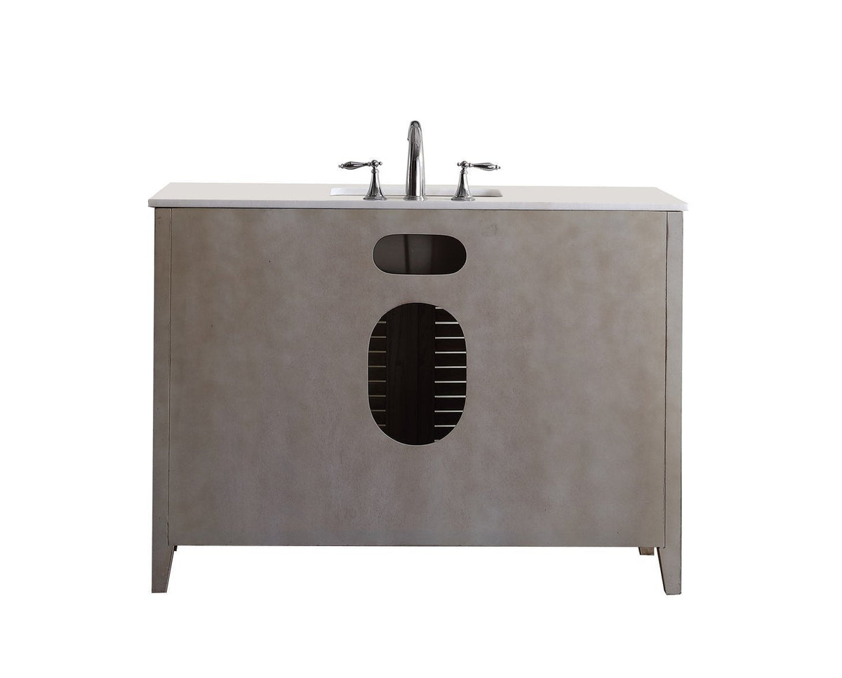 46 Inch Distress Beige Cottage Style Abbeville Bathroom Sink Vanity