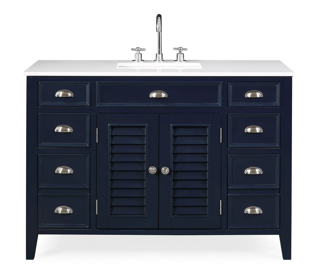 46" Benton Collection Navy Blue Zapate Bathroom Sink Vanity