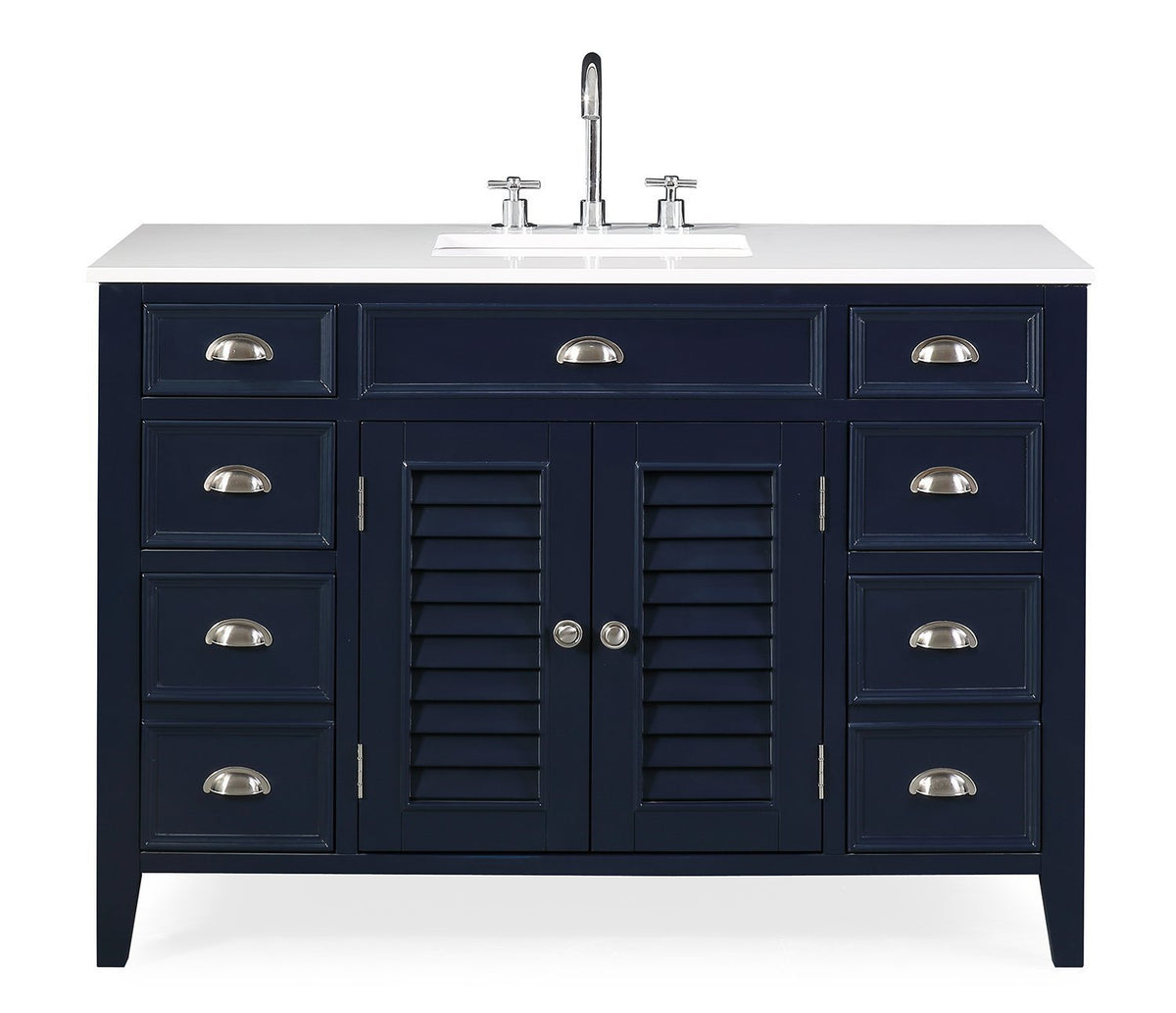 46" Benton Collection Navy Blue Zapate Bathroom Sink Vanity