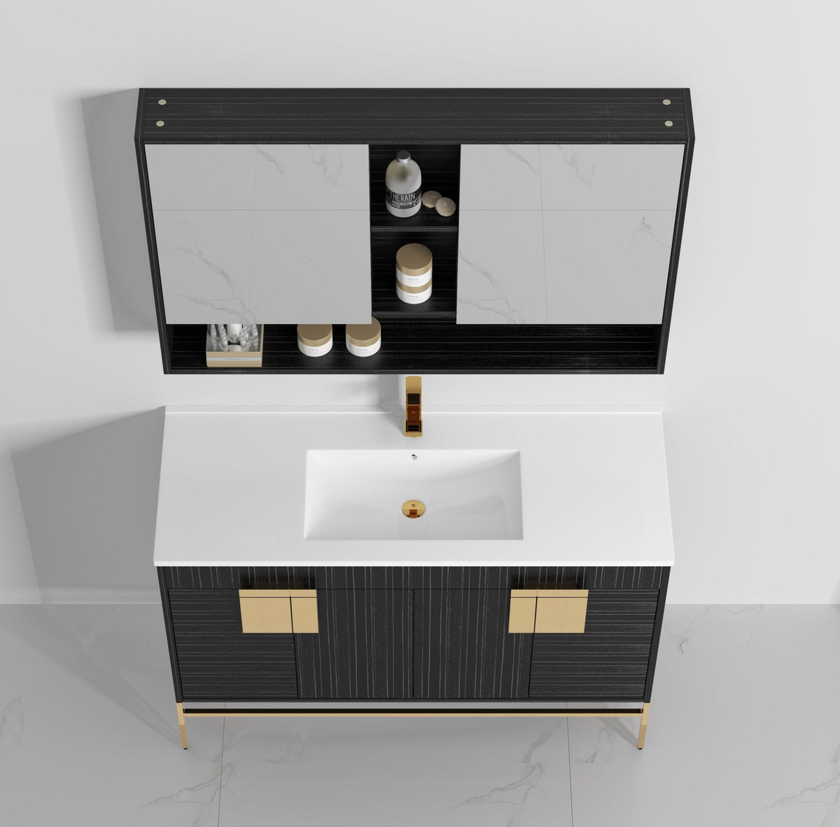 48" Kuro Minimalistic Dawn Gray Single Sink Bathroom Vanity