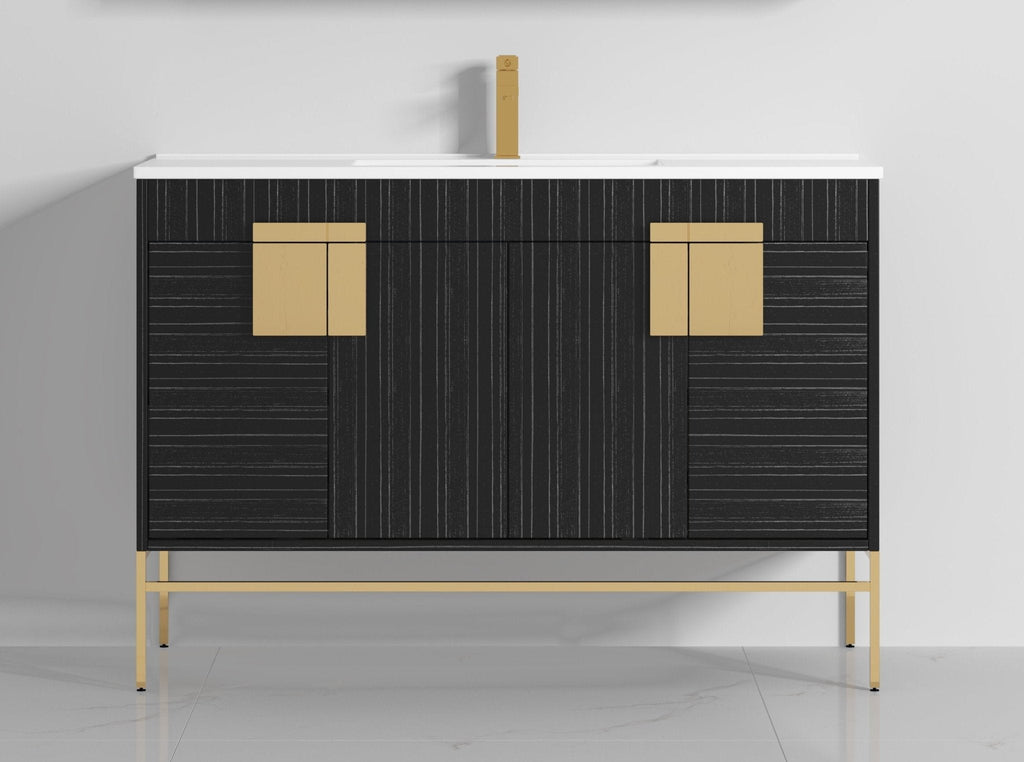 48" Kuro Minimalistic Dawn Gray Single Sink Bathroom Vanity