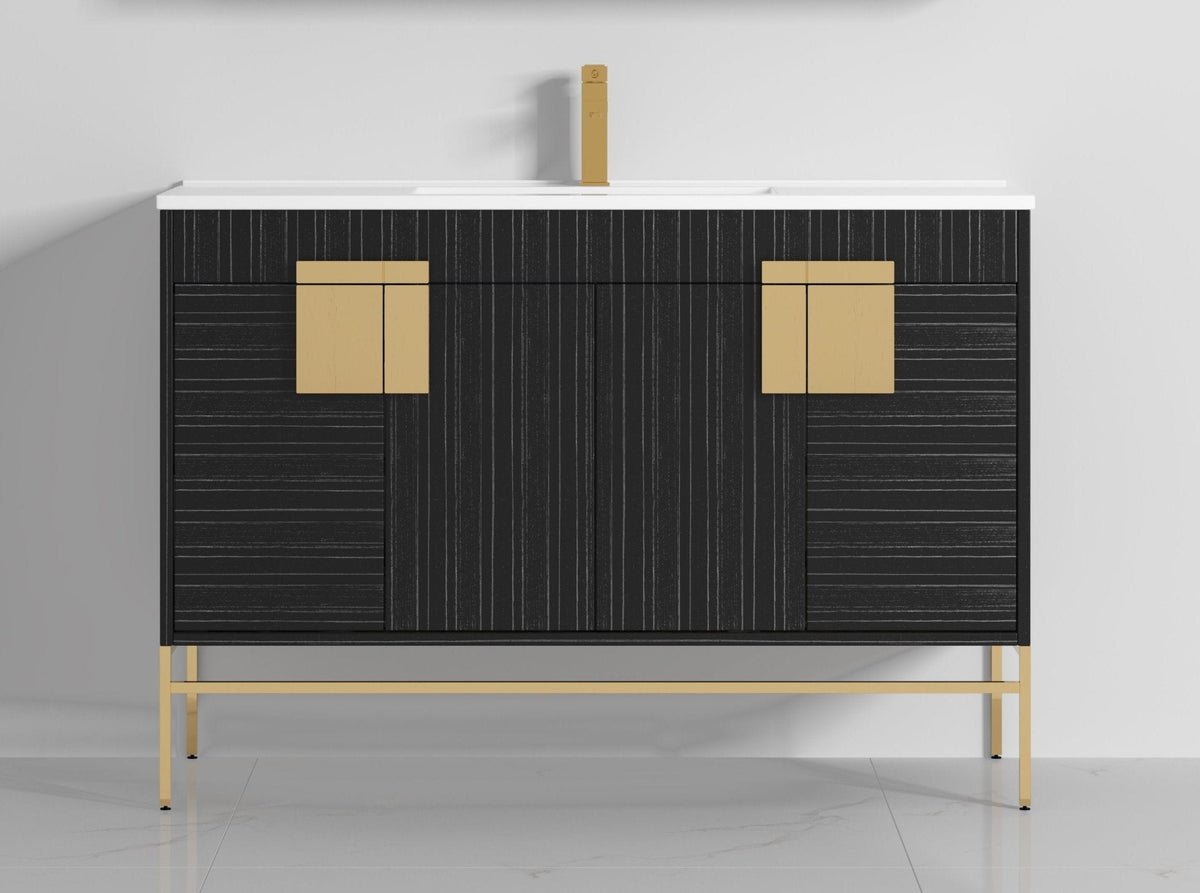 48" Kuro Minimalistic Dawn Gray Single Sink Bathroom Vanity