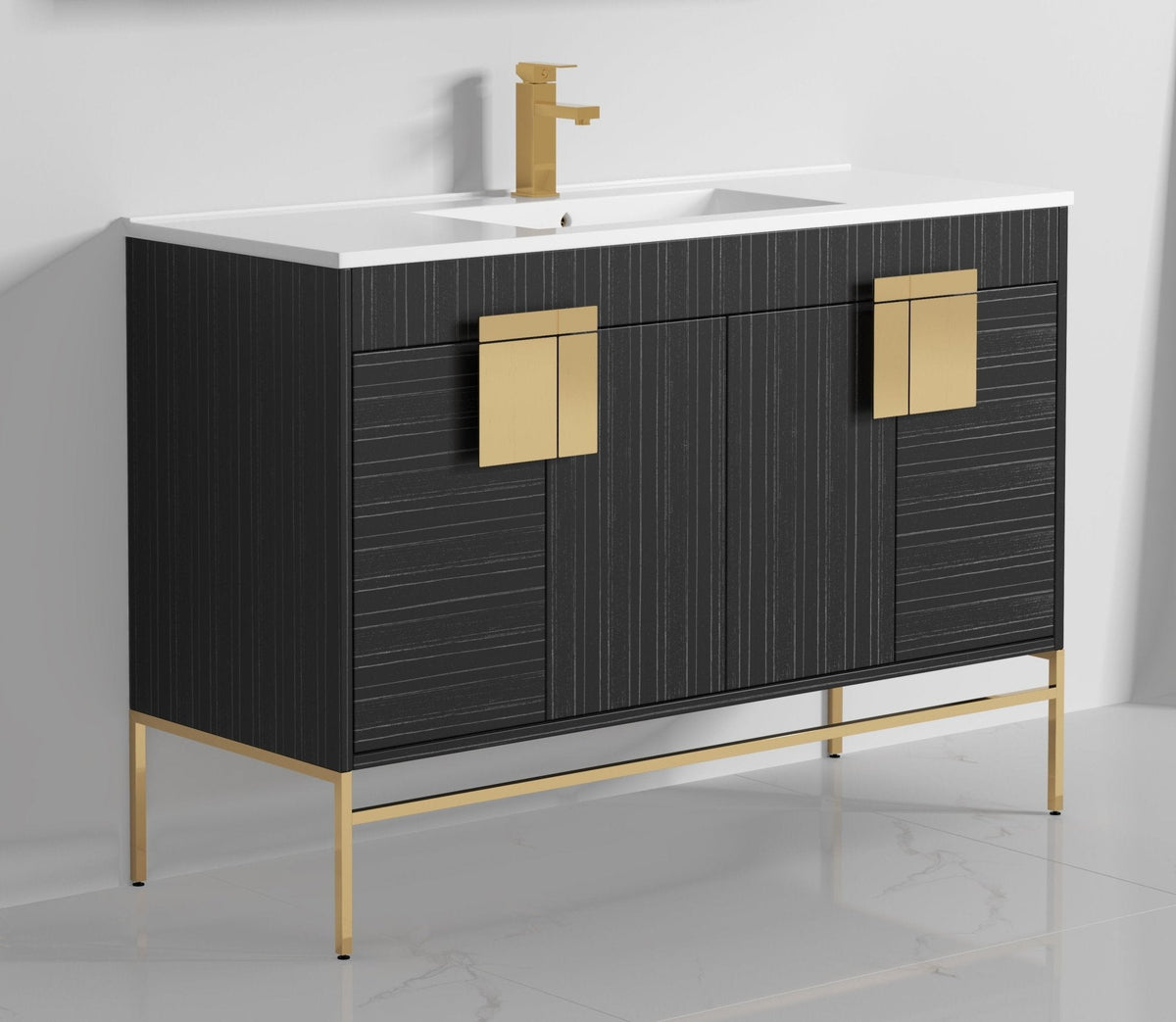 48" Kuro Minimalistic Dawn Gray Single Sink Bathroom Vanity