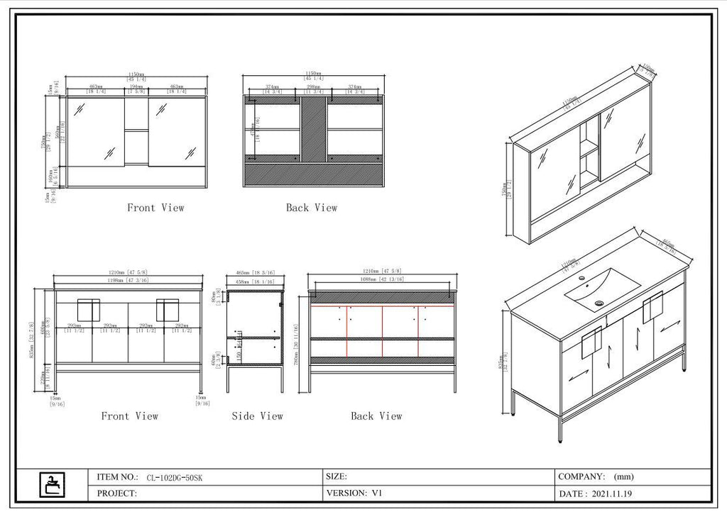 48" Tennant Brand Kuro Minimalistic White Single Sink Bathroom Vanity