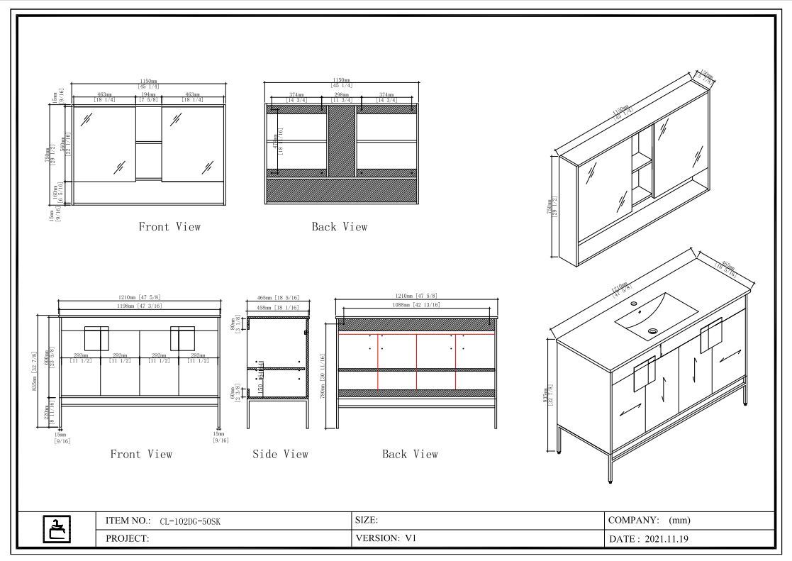 48" Tennant Brand Kuro Minimalistic White Single Sink Bathroom Vanity