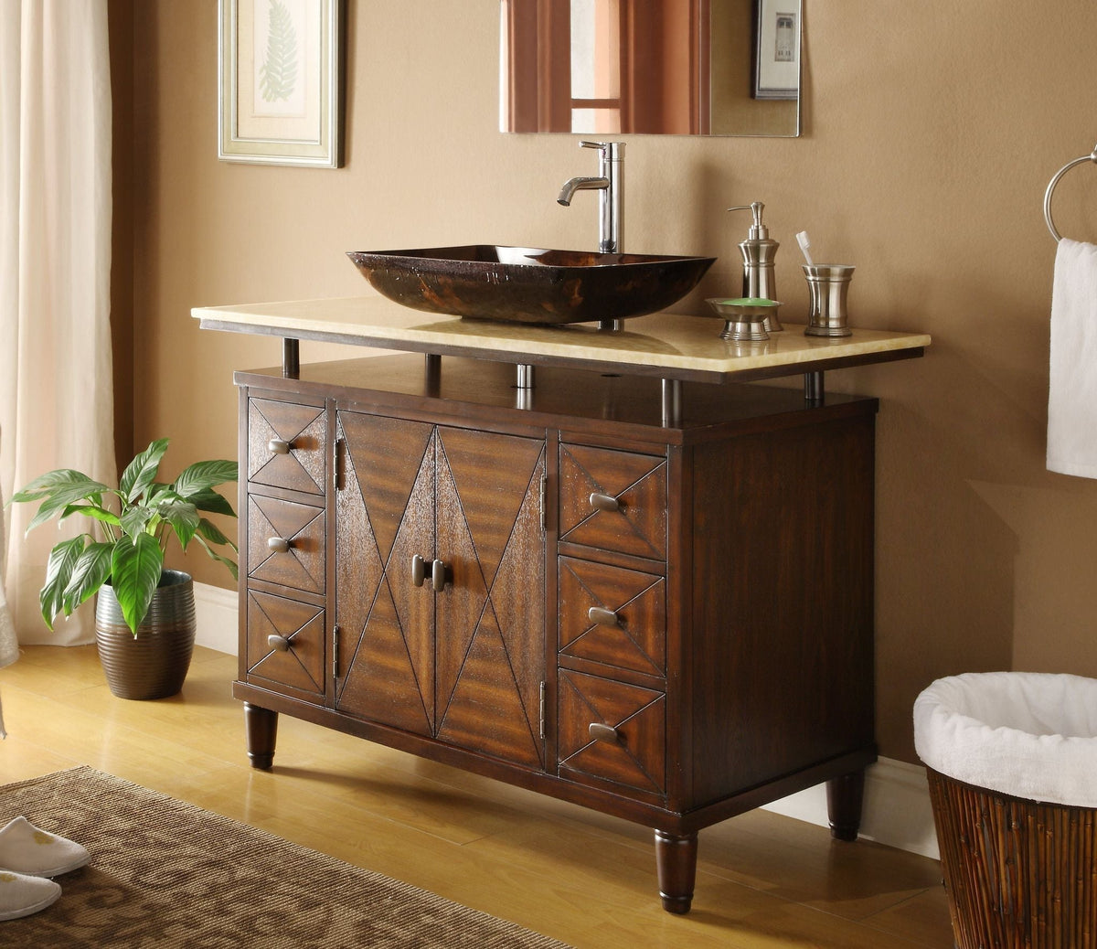 48" Benton Collection Verdana Vessel Sink Bathroom Vanity
