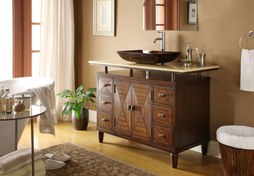 48" Benton Collection Verdana Vessel Sink Bathroom Vanity