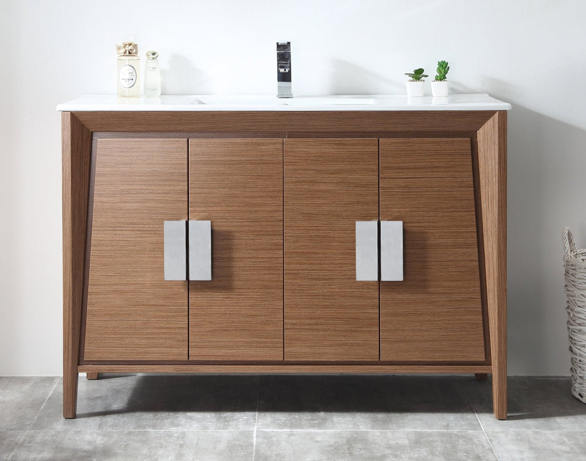 48" Larvotto Light Wheat Color Modern Bathroom Sink Vanity