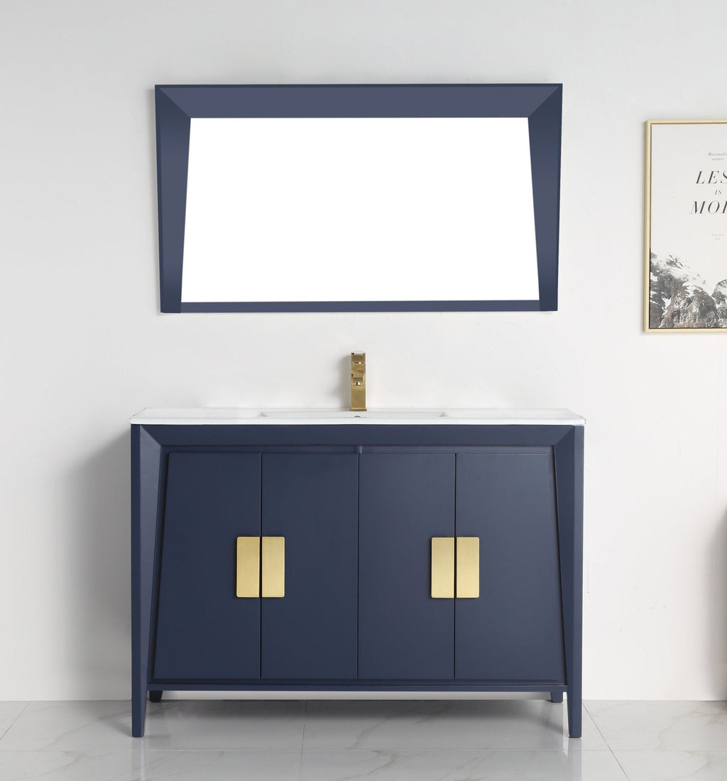 48" Larvotto Navy Blue Color Modern Bathroom Sink Vanity
