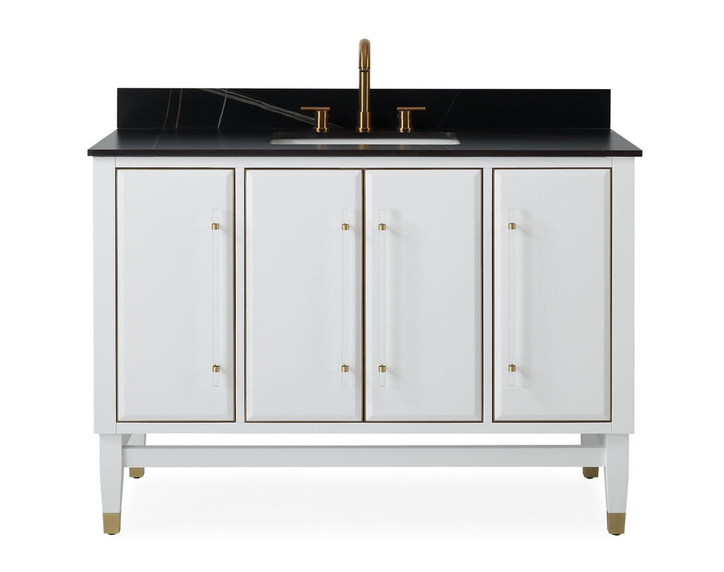 48" Tennant Brand Bertone White Modern Bathroom Sink Vanity