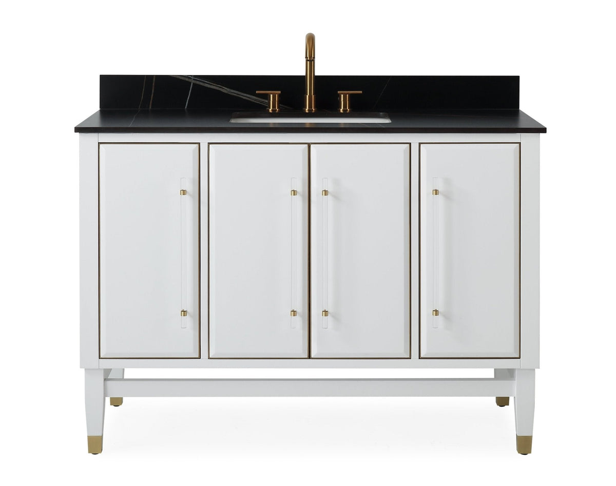 48" Tennant Brand Bertone White Modern Bathroom Sink Vanity