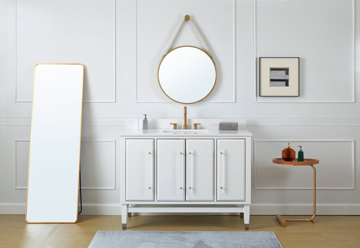 48" Tennant Brand Bertone White Modern Bathroom Sink Vanity