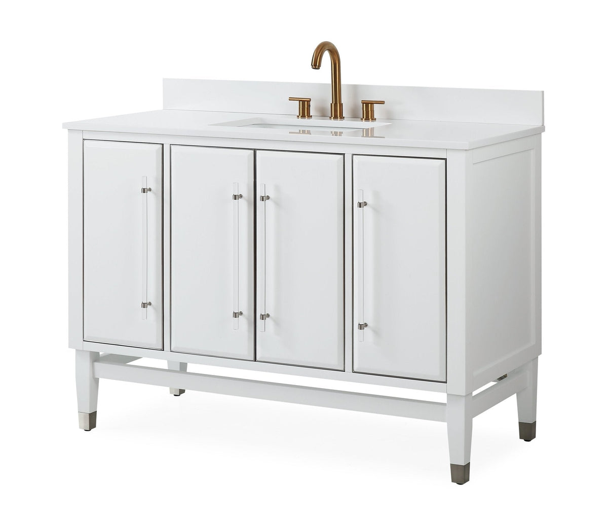 48" Tennant Brand Bertone White Modern Bathroom Sink Vanity