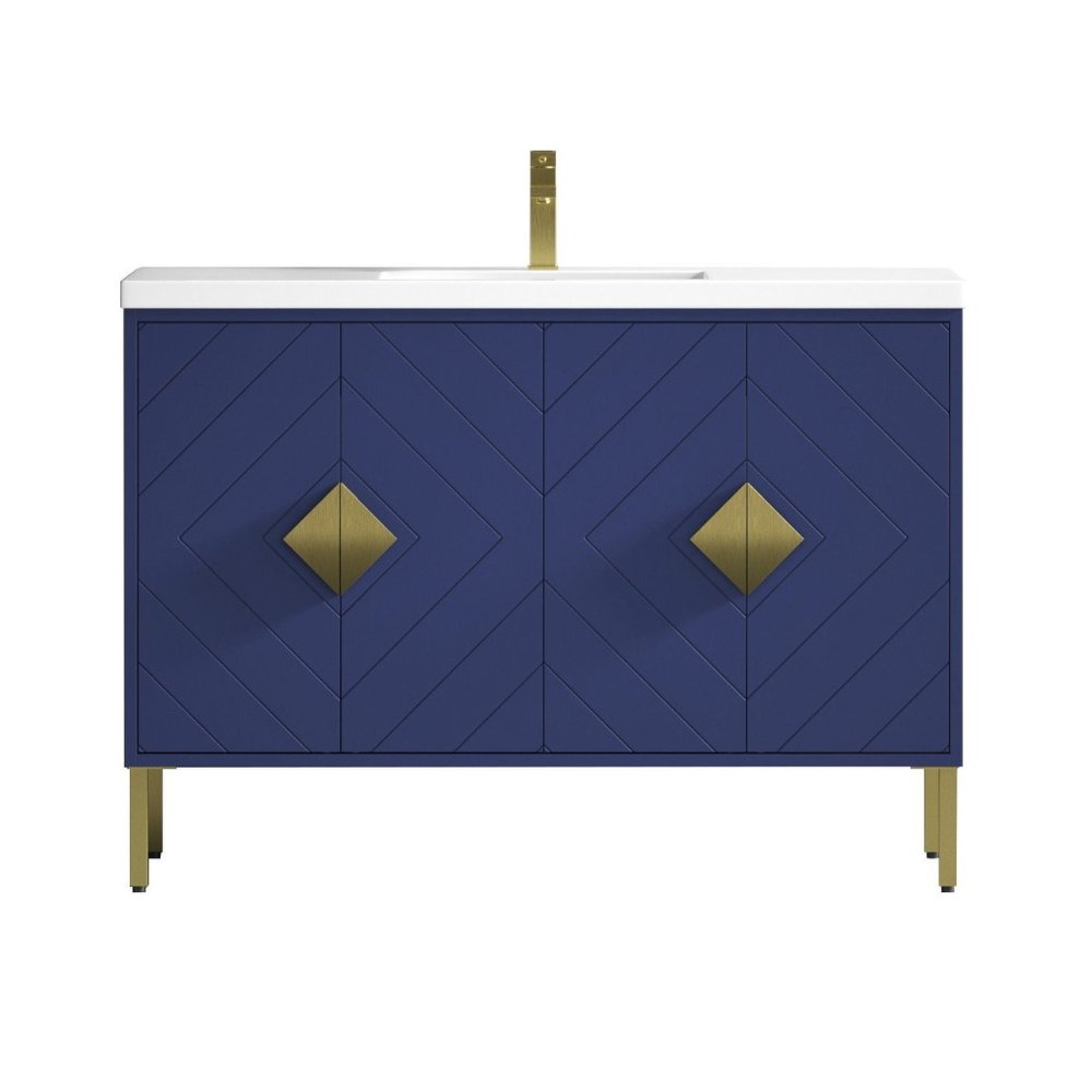 48" Tennant Brand Modern Style Navy Blue Eileen Bathroom Sink Vanity
