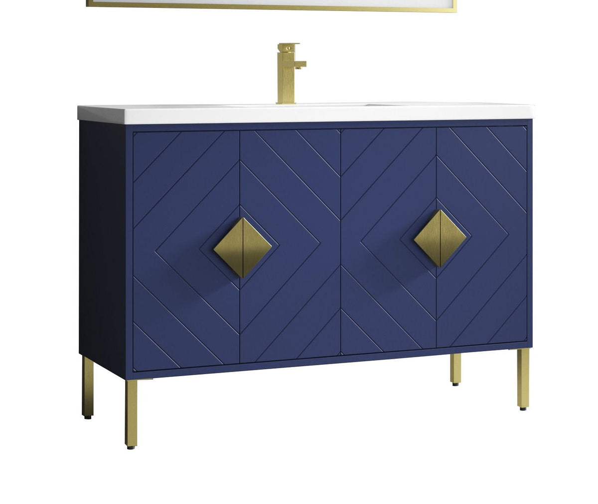 48" Tennant Brand Modern Style Navy Blue Eileen Bathroom Sink Vanity