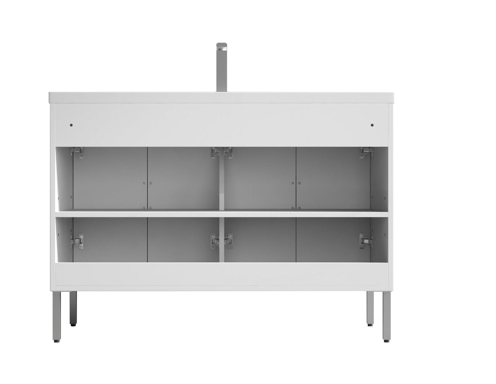 48" Tennant Brand Modern Style White Eileen Bathroom Sink Vanity