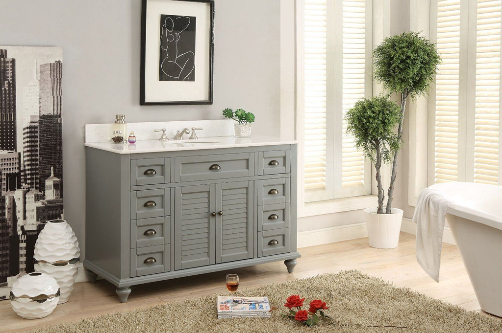 49" Benton Collection Cottage style Glennville Bathroom Sink Vanity (Grey)